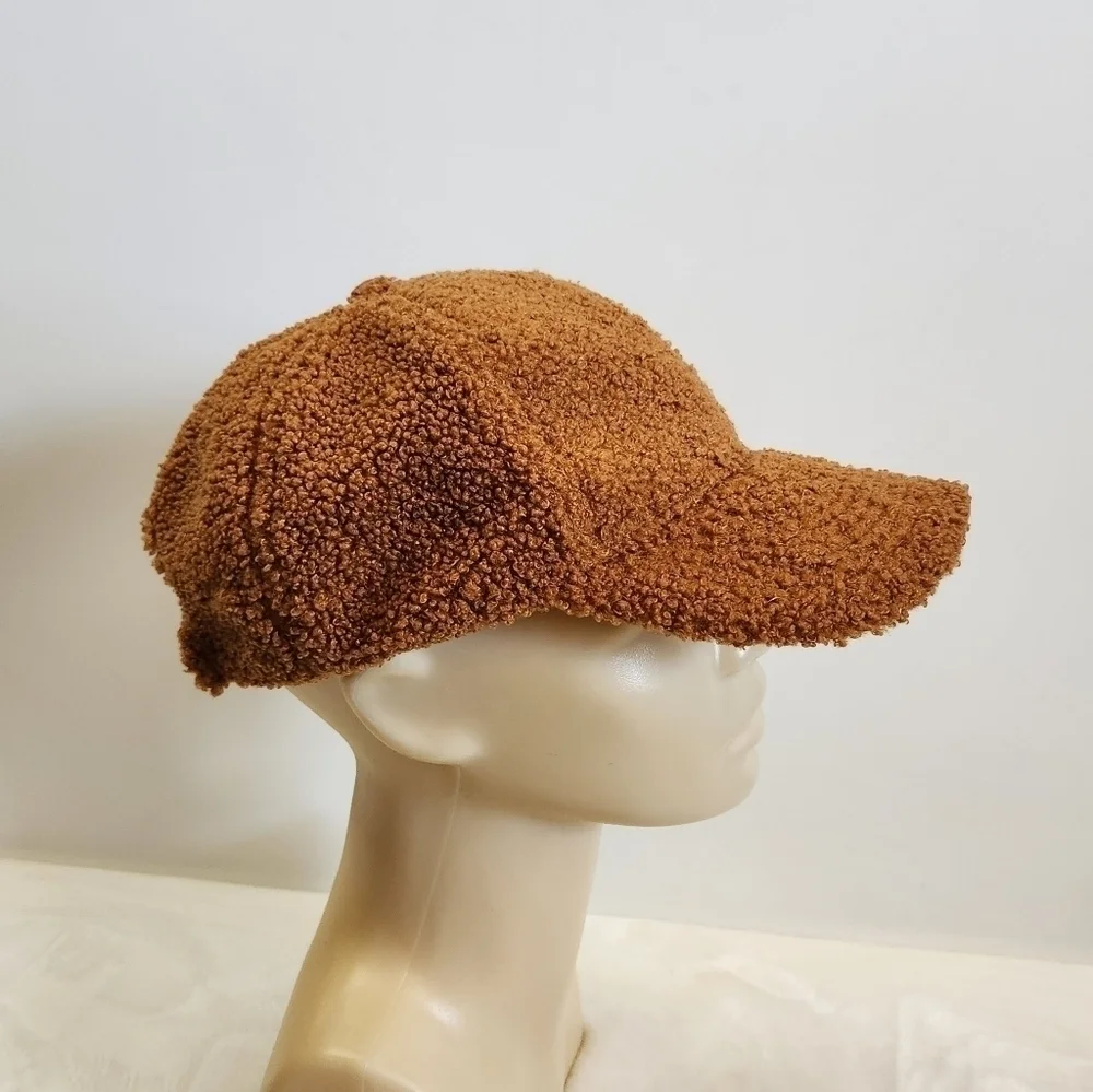 Public Opinion Tan Toffee Teddy Fleece Fuzzy Women's Baseball Hat Cap